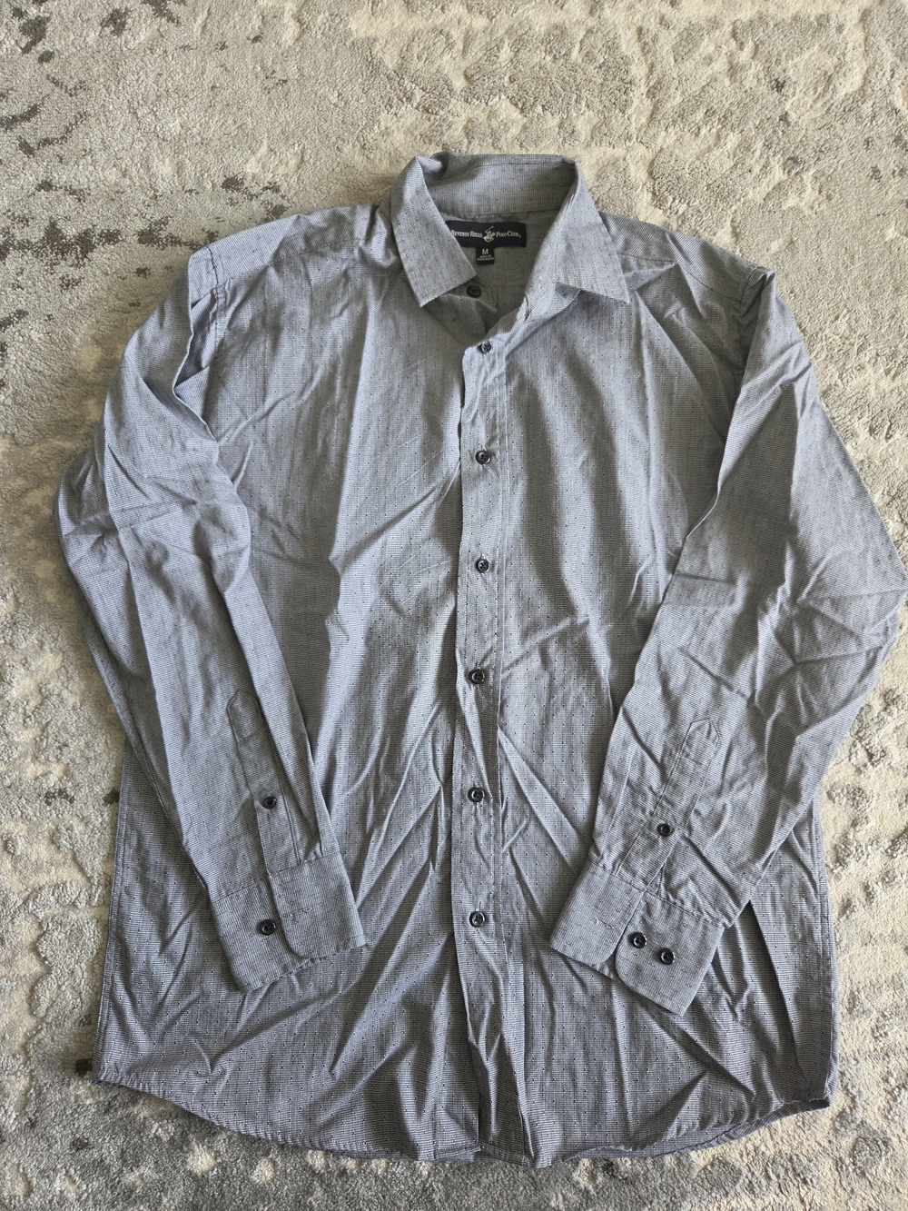 Men's Long-Sleeve Button-Up Shirt - Grey & Black